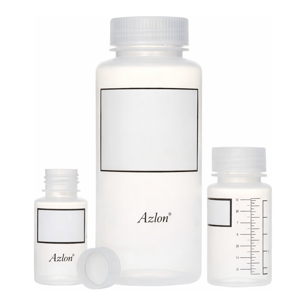 Merck Azlon Polypropylene Graduated Wide Neck Round Bottle with Write-On Panel