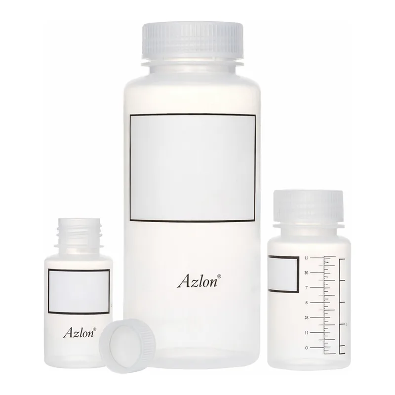 Merck Azlon Polypropylene Graduated Wide Neck Round Bottle with Write-On Panel