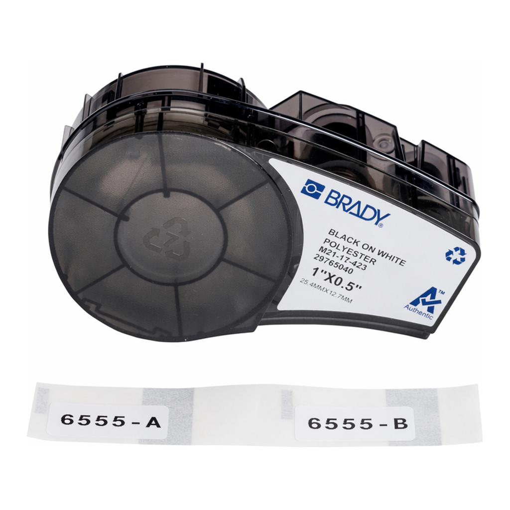 Brady Harsh Environment Multi-Purpose Polyester Labels with Ribbon, Pre-Sized, for M210 M211 Printers