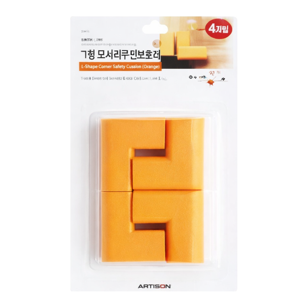 OFFICENEX [P]코너쿠션보호대(오렌지) L1050 9912(4개입/아트사인)