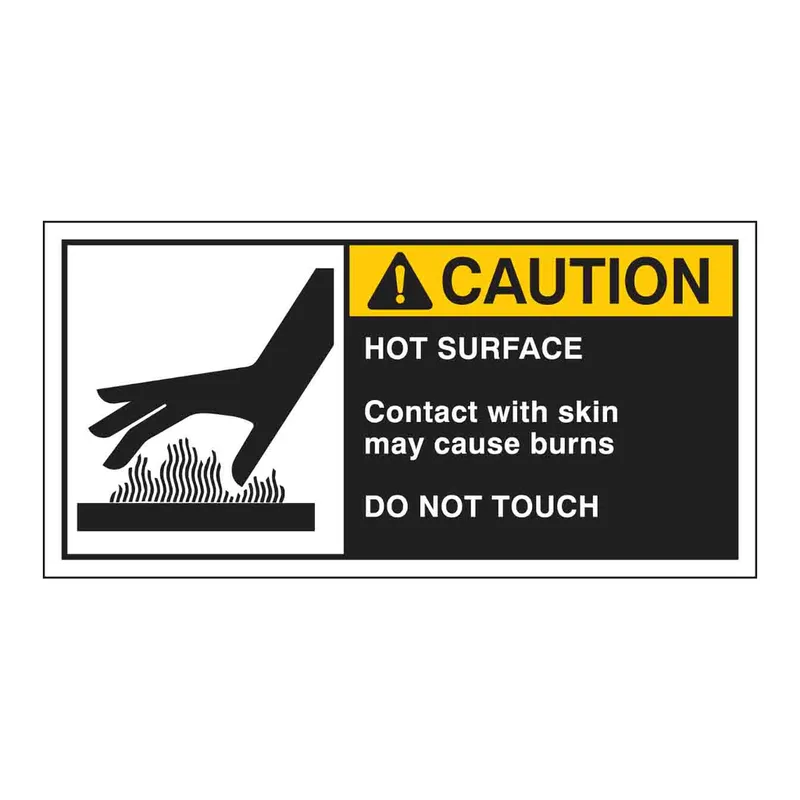 Brady HOT SURFACE CONTACT WITH SKIN MAY CAUSE BURNS DO NOT TOUCH Labels