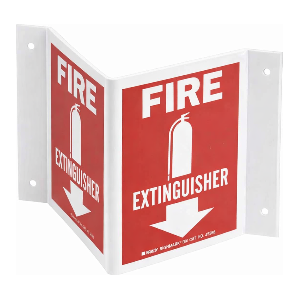 Brady V Fire Extinguisher Sign