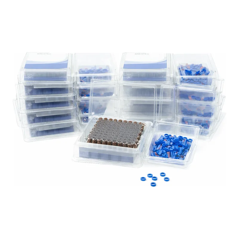 Restek 2ml Screw Thread Vial Kit, Amber w/Grad Marking Spot 9mm, Blue PTFE/Silicone Liner 1000-pk