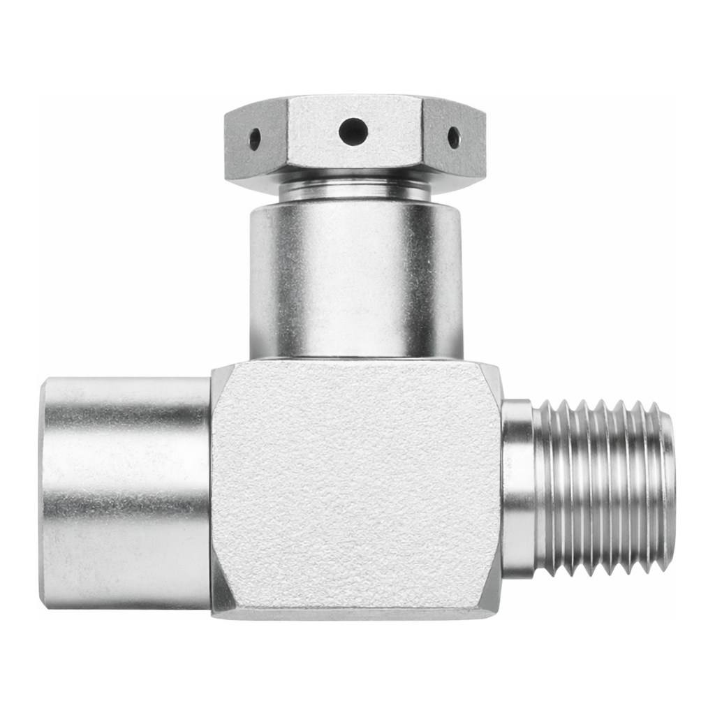 Restek Rupture Disc Tee, 1/4in Male NPT x 1/4in Female NPT 2850psig DOT press rating Stainless St