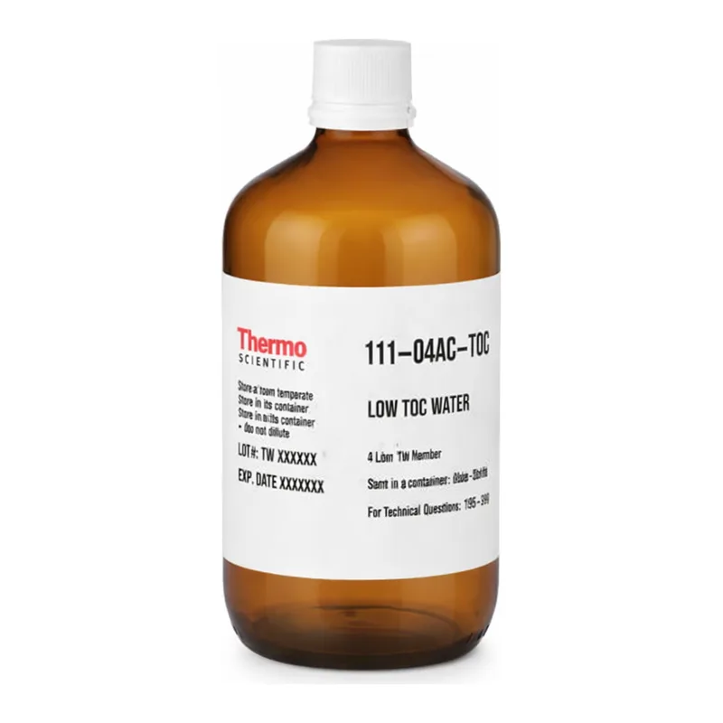 Thermo Fisher Scientific Specialty Waters, 4L (128 oz.) amber boston round filled with TOC water