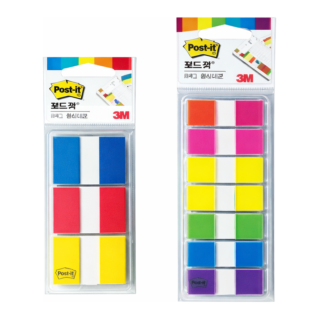 Daihan Science 3M Post-it Flag-set, 20sheet/Pad, 44×25mm 3Color/Pad, and 44×12mm 9Color/Pad<b