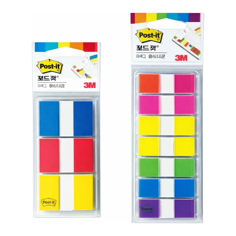 Daihan Science 3M Post-it Flag-set, 20sheet/Pad, 44×25mm 3Color/Pad, and 44×12mm 9Color/Pad<b