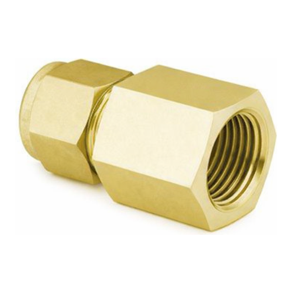 Restek Swagelok Fitting, Brass, 1/4in to 1/4in NPT Female Connector, 5-pk
