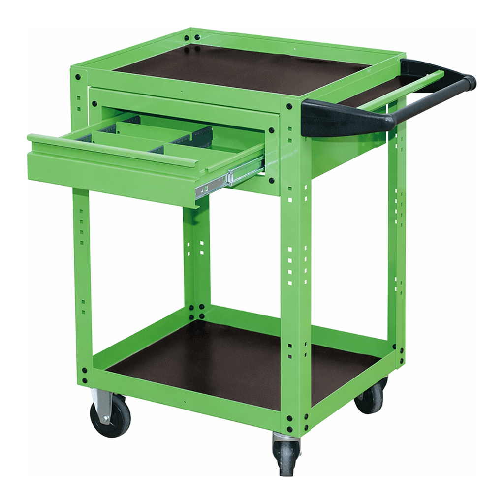 Daihan Science Steel Tool Cart, with 2Drawers·Shelf·Rubber Sheet·Mobile Casters & BrakeFunction