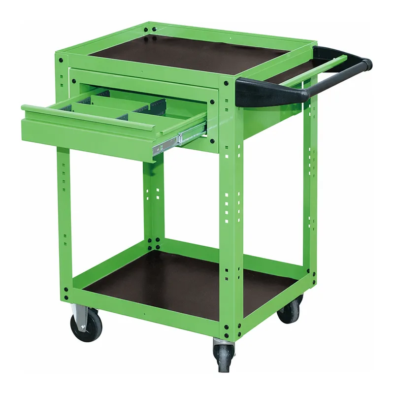 Daihan Science Steel Tool Cart, with 2Drawers·Shelf·Rubber Sheet·Mobile Casters & BrakeFunction