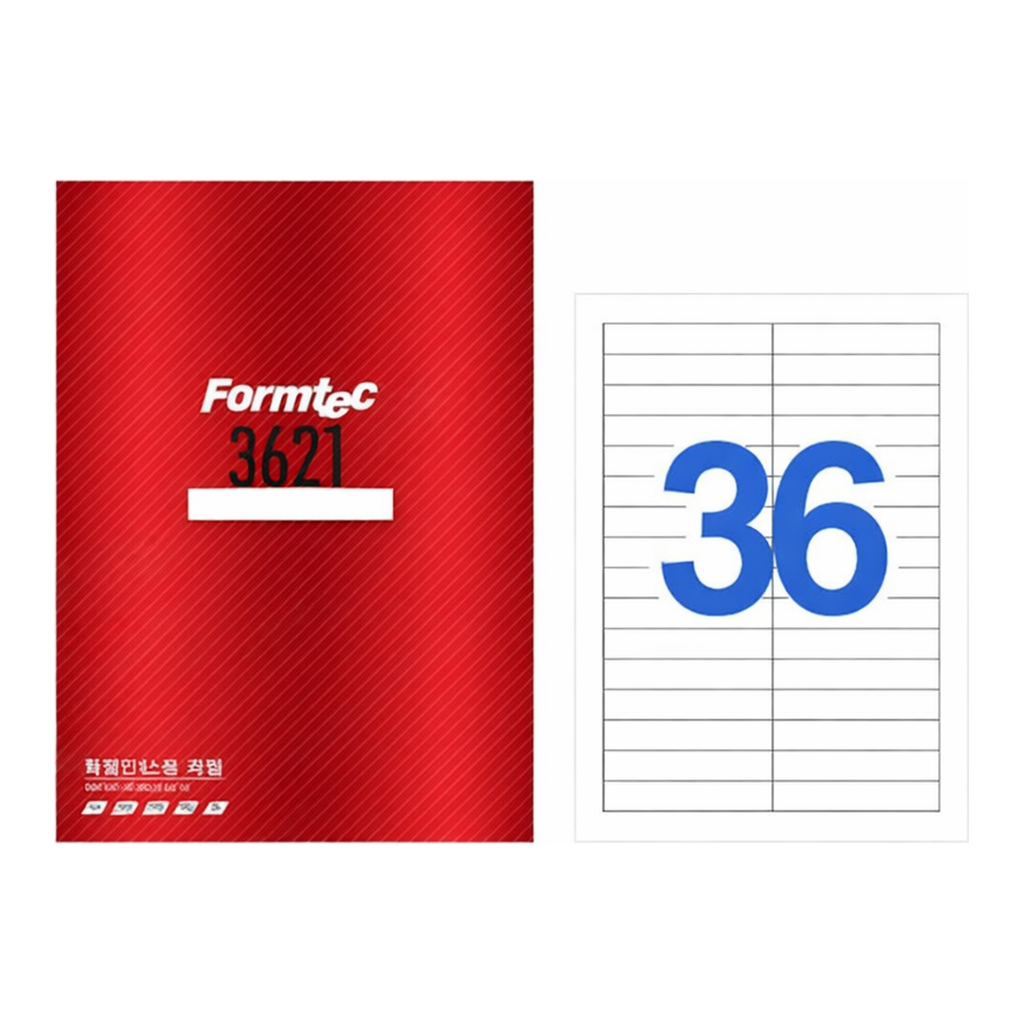 OFFICENEX 화일인덱스용 라벨(36칸/100매/LS-3621/폼텍)친환경 인증 상품