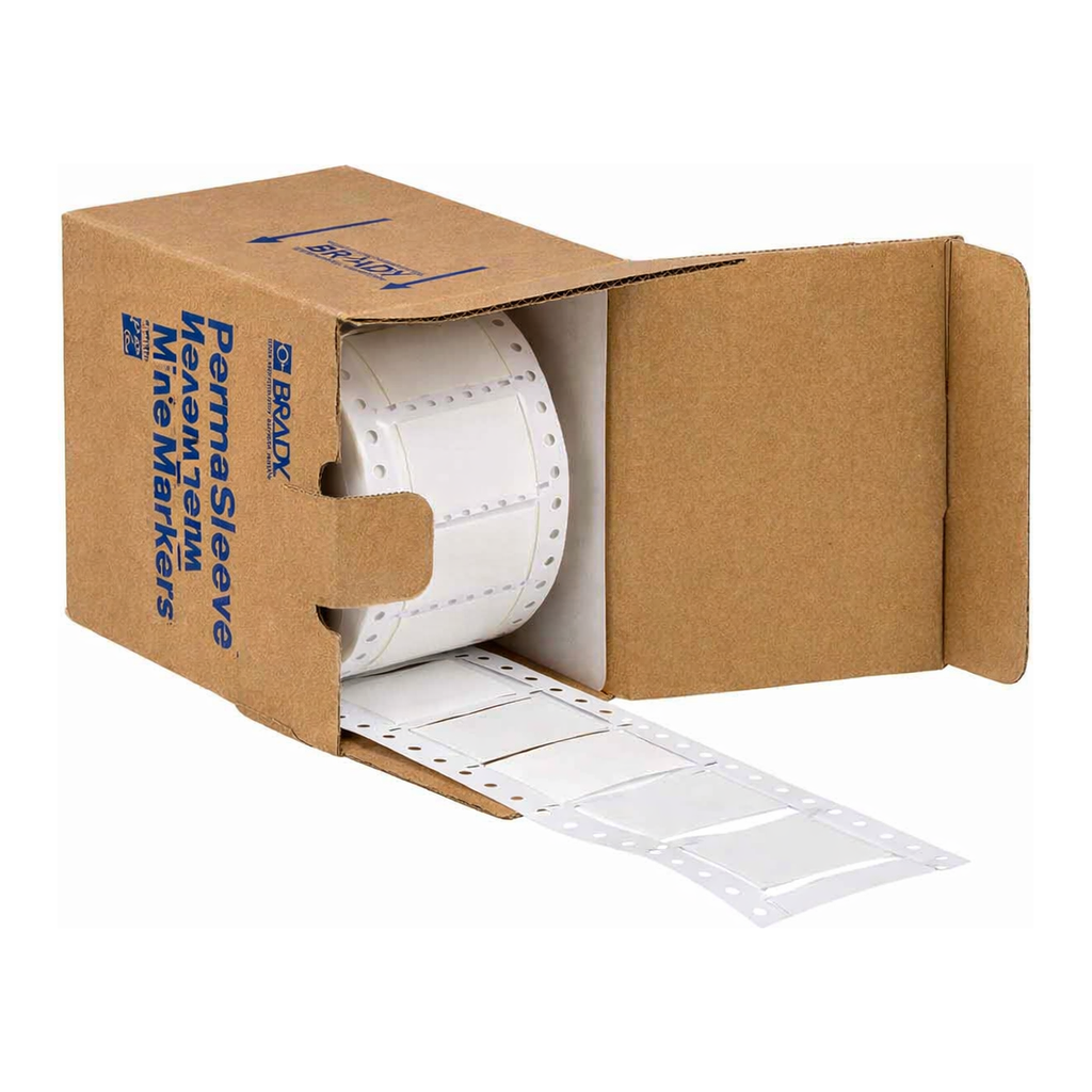 Brady PermaSleeve Heat Shrink Wire and Cable Labels, 1-1/2" Dia, for 3" Core Printers