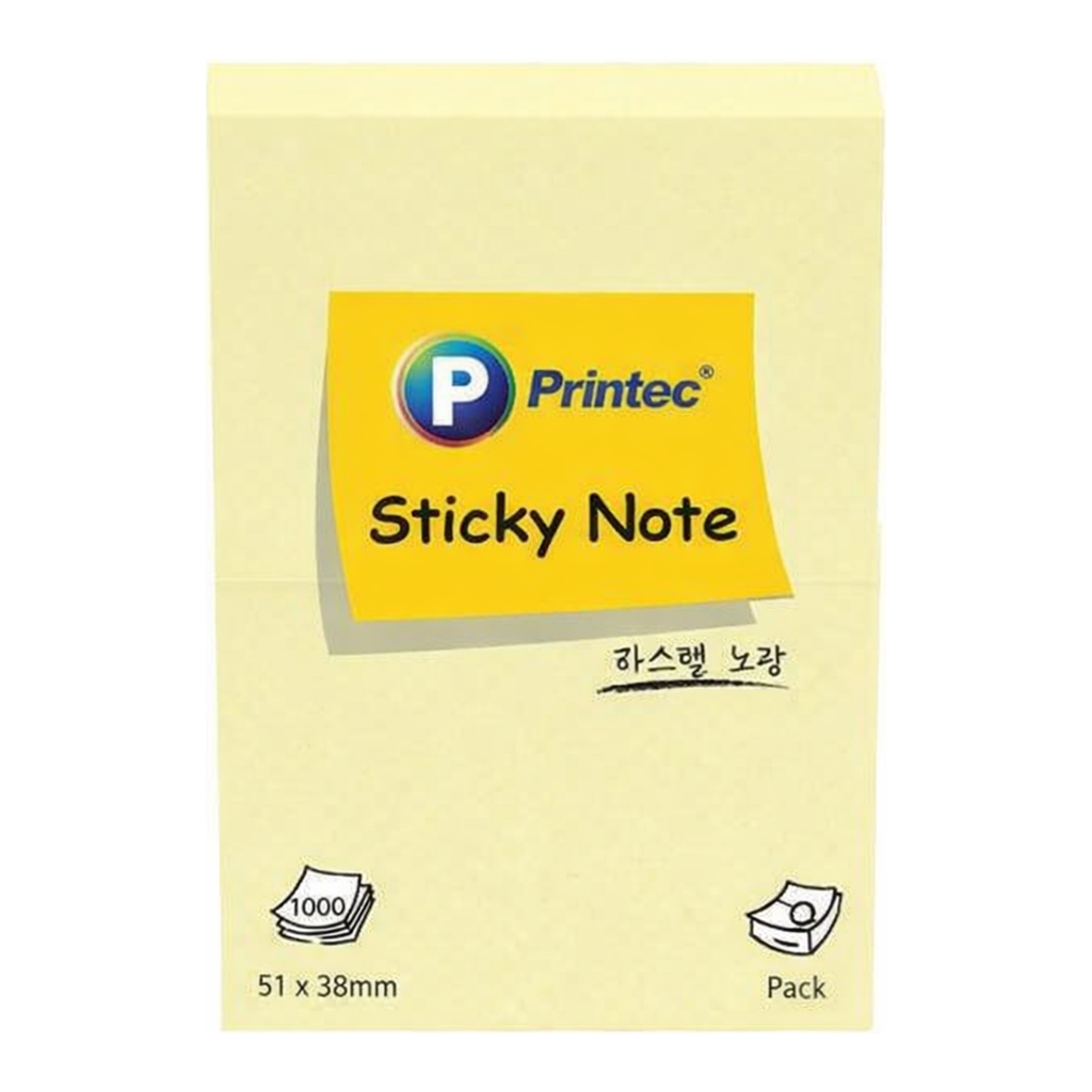 OFFICENEX 프린텍 5138Y 스티키노트 파스텔노랑 51*38 100매