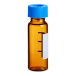 Waters LCMS Certified Amber Glass 12 x 32 mm Screw Neck Vial, with Cap and PTFE/Silicone Septum, 2 mL Volume, 100/pk