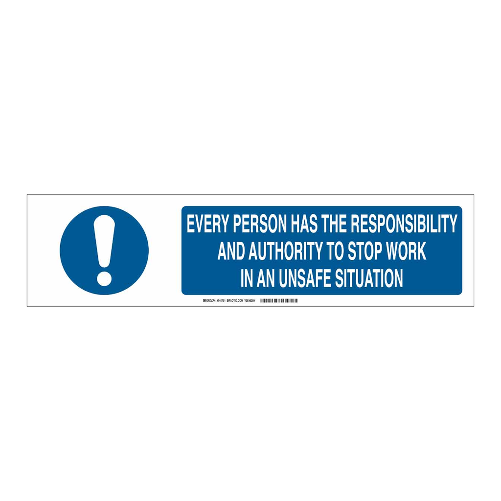 Brady Every Person Has The Responsibility And Authority Slider Sign
