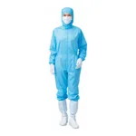 AS ONE Dust-free Garment/AS 199 C (Unisex, Clean Wahsed) Blue S
