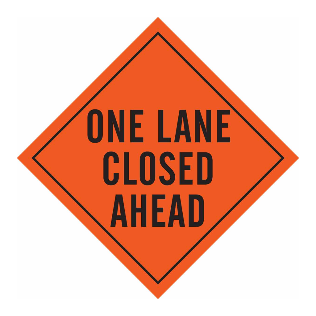 Brady One Lane Closed Ahead Sign
