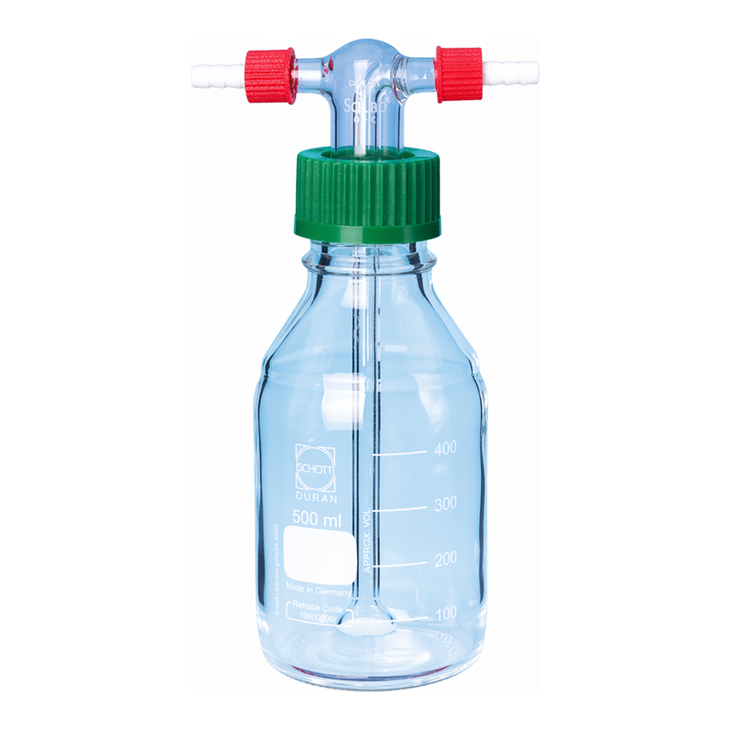 Daihan Science SciLab Gas Washing Bottle, Safety GL Screw System & Graduation, DURAN glass 100