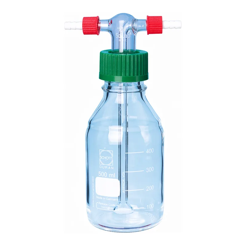 Daihan Science SciLab Gas Washing Bottle, Safety GL Screw System & Graduation, DURAN glass 100