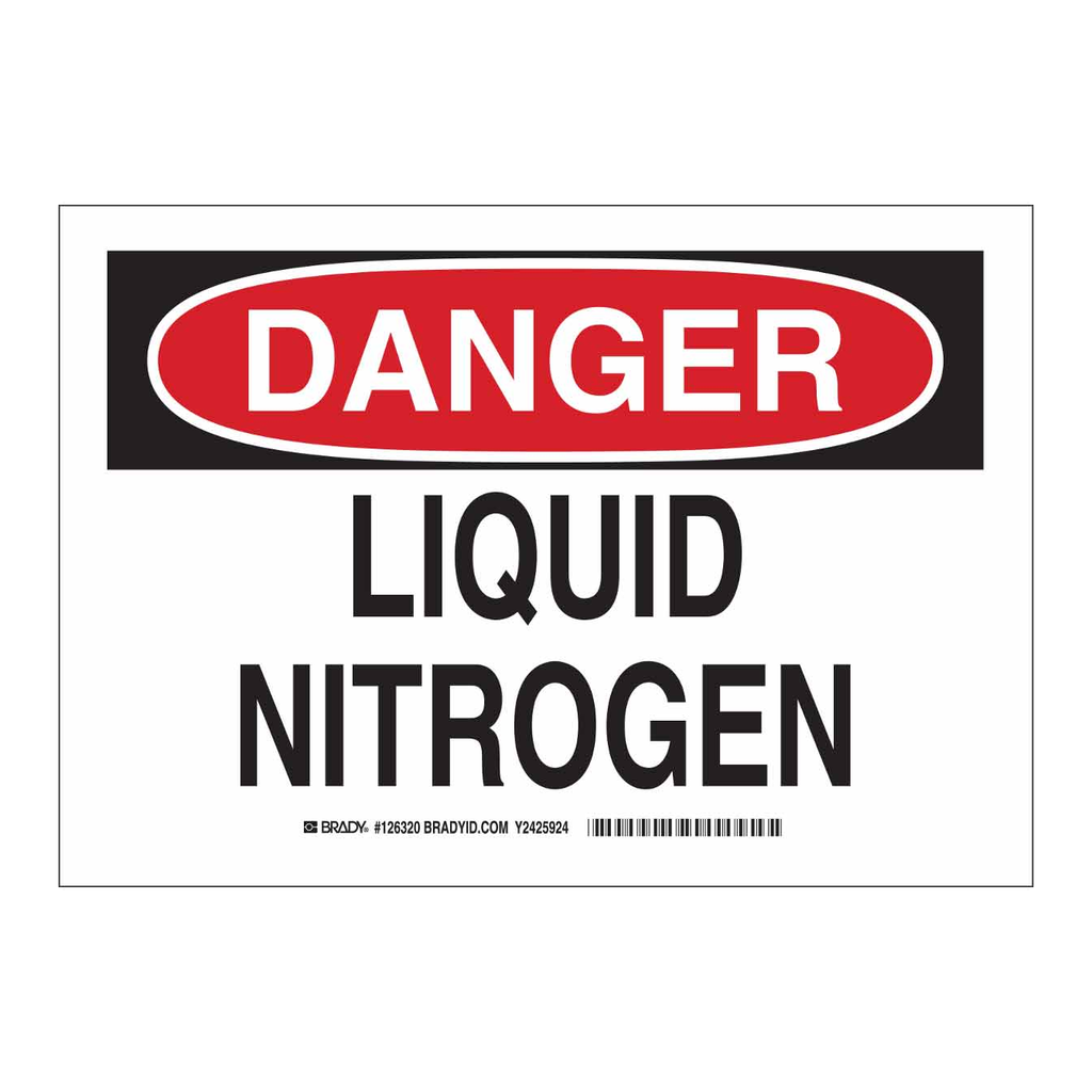 Brady DANGER Liquid Nitrogen Sign