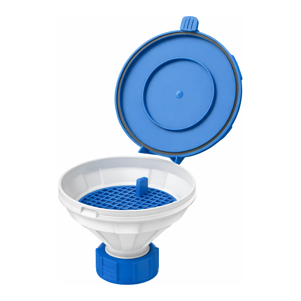 Restek Funnel with lid, S60/61, PE-HD, with removable sieve
