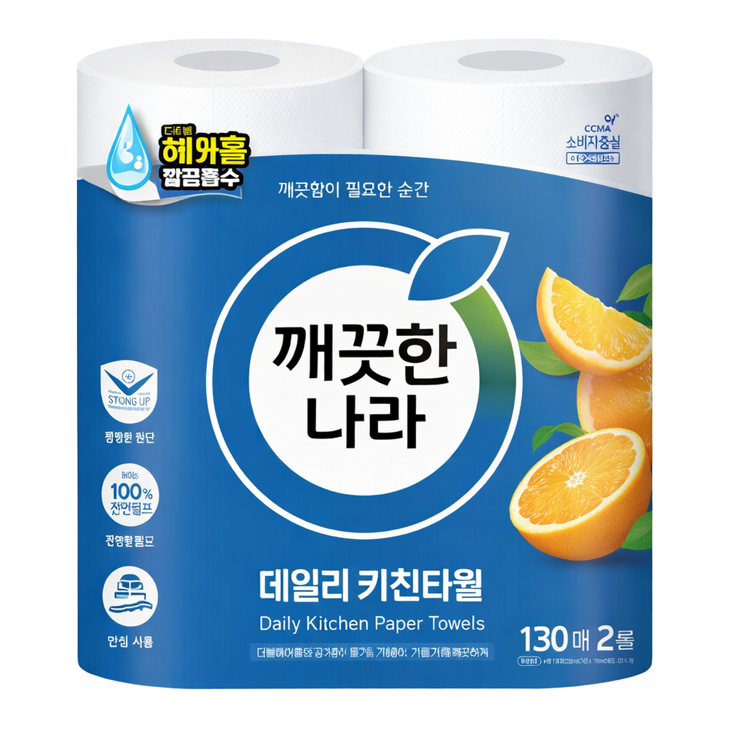 OFFICENEX 깨끗한나라 데일리 키친타올(130매*2롤)