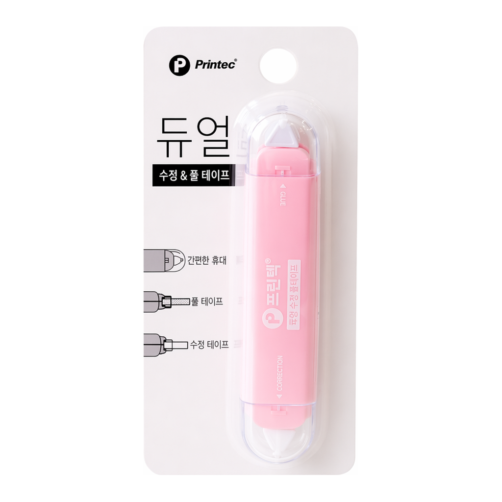 OFFICENEX 듀얼 수정 풀 테이프 핑크