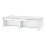 AS ONE Central Laboratory Bench White, with Drawer, Frame Type 1800 x 1200 x 800and others