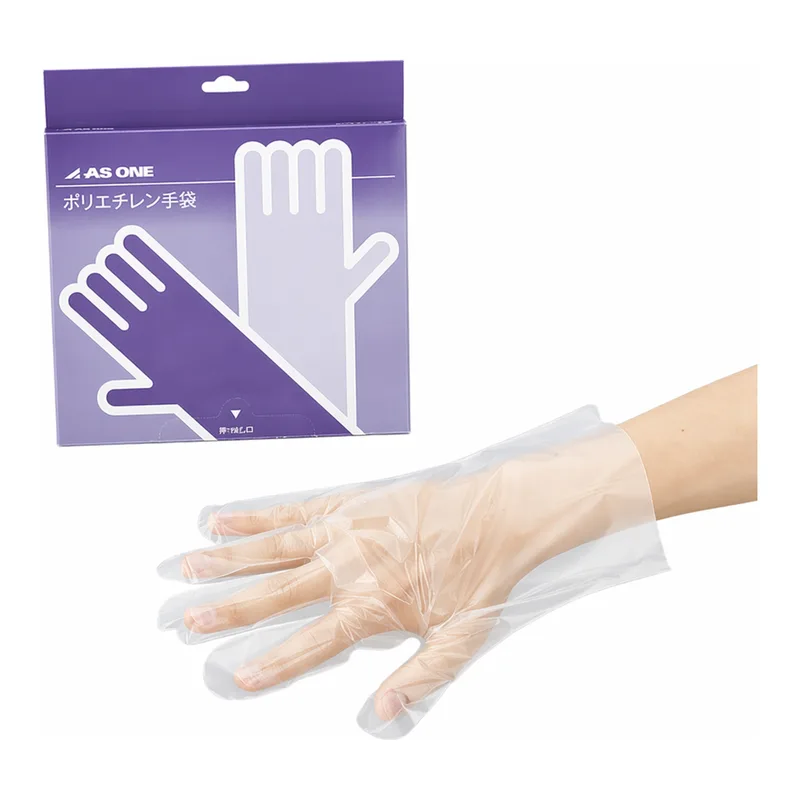 AS ONE Polyethylene Gloves Standard Thickness With Outer Emboss L 100 Piecesand others