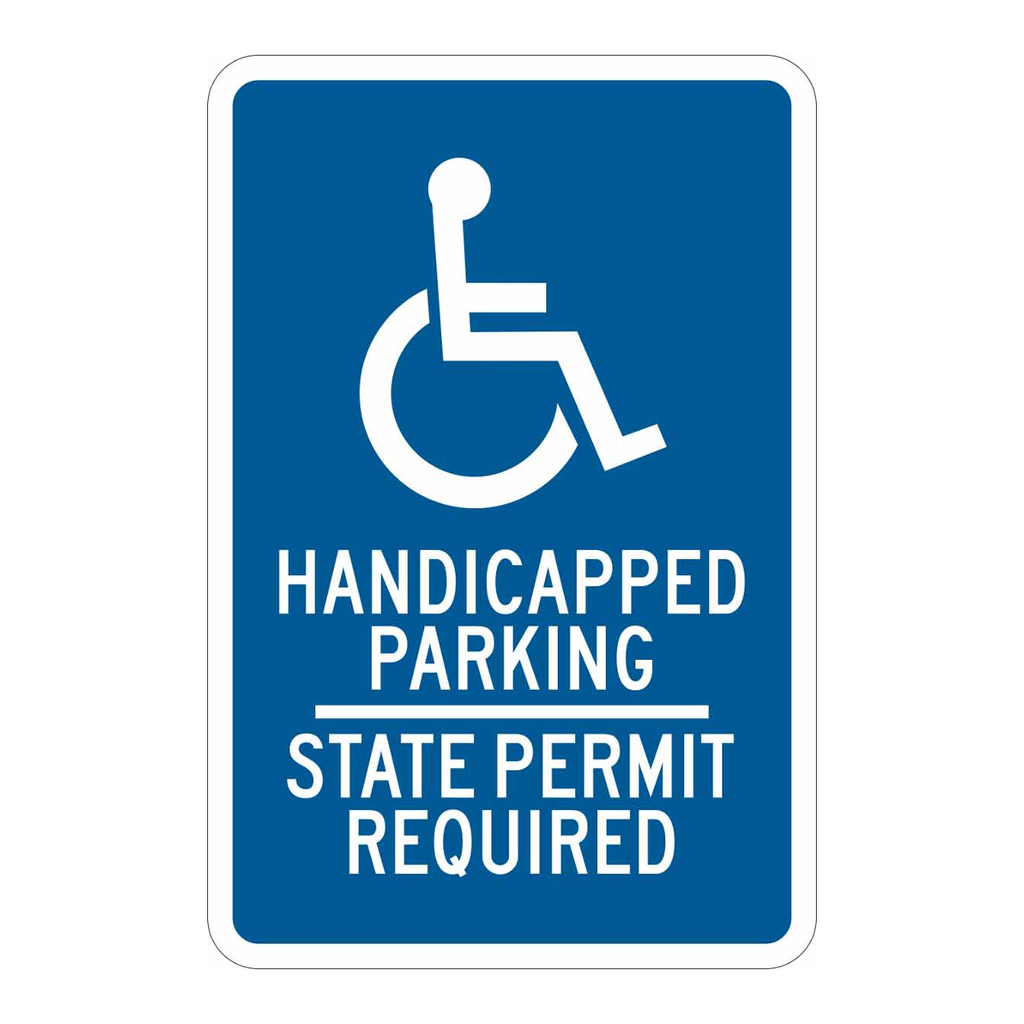 Brady Handicapped Parking State Permit Required Sign