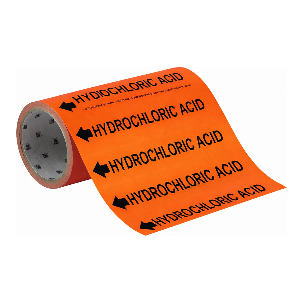 Brady HYDROCHLORIC ACID Roll Form Pipe Marker