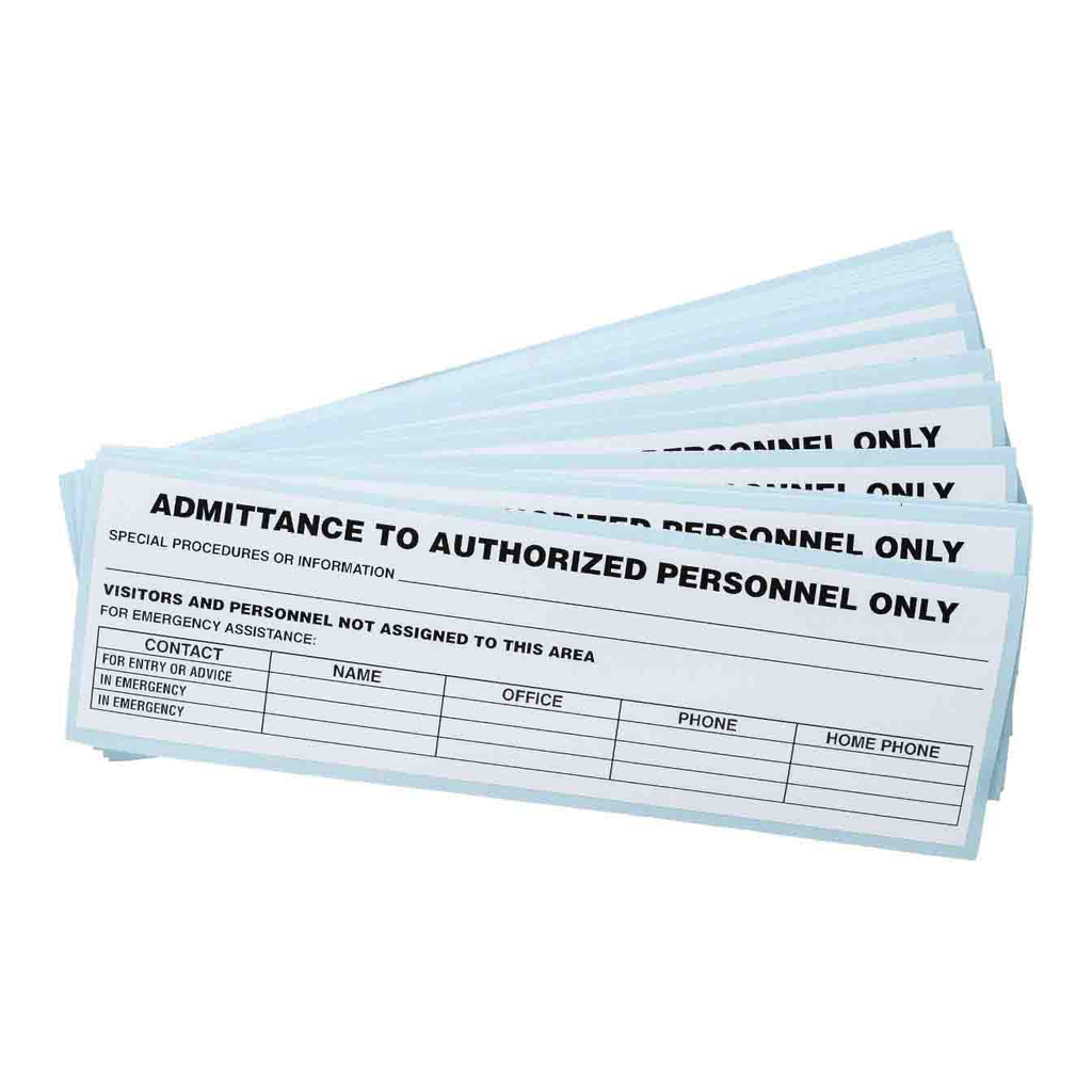 Brady Admittance to Authorized Personnel Only Labels