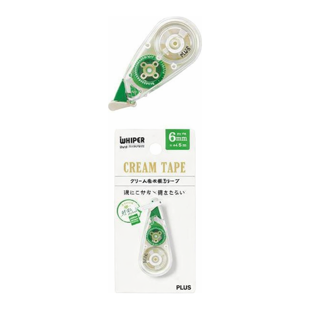 OFFICENEX 플러스 수정테이프 화이트 쁘띠 크림테이프 그린 6mm*6M(51735)