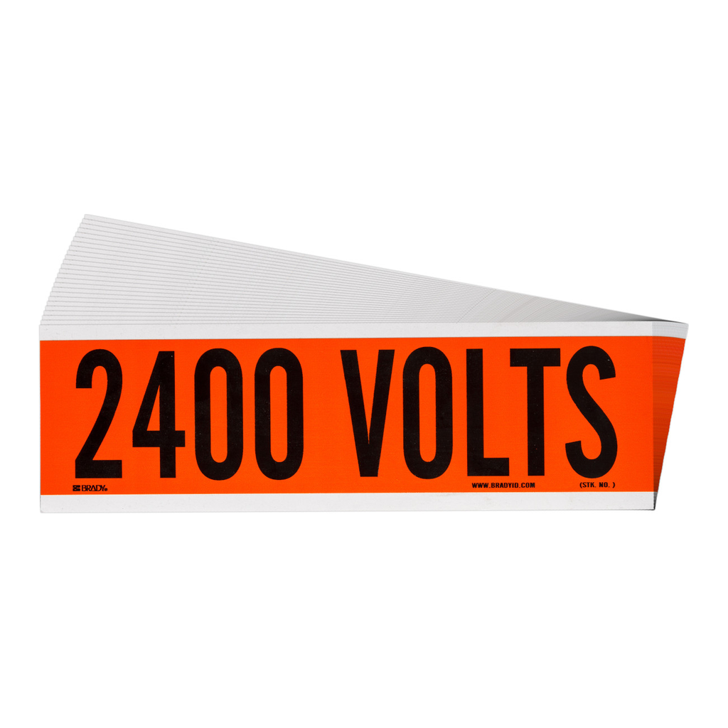 Brady 2400 Volts Conduit and Voltage Labels