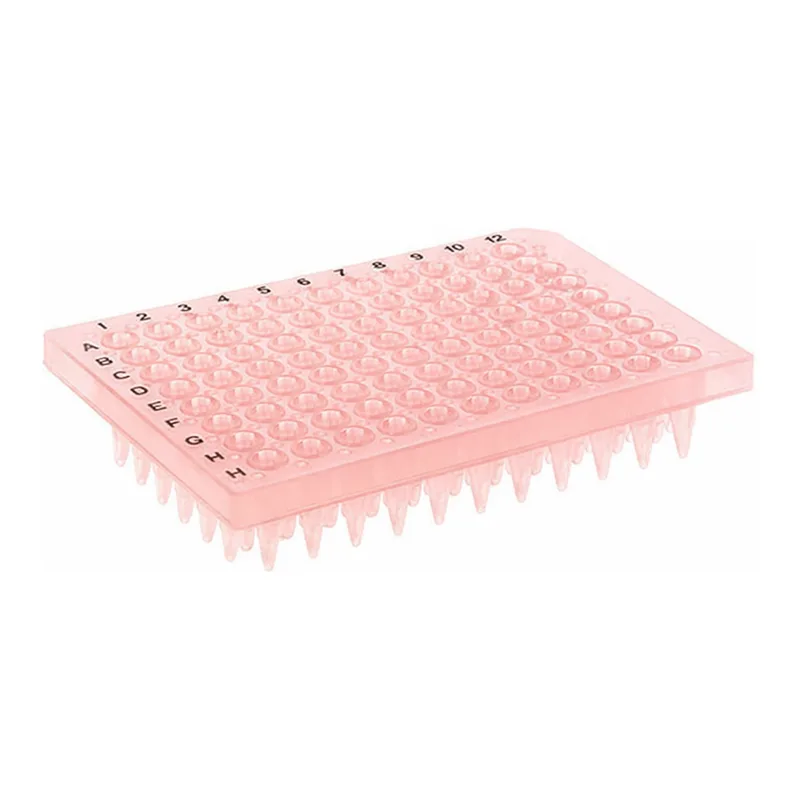Thermo Fisher Scientific PCR Plate, 96-well, semi-skirted, flat deck, black lettering, red