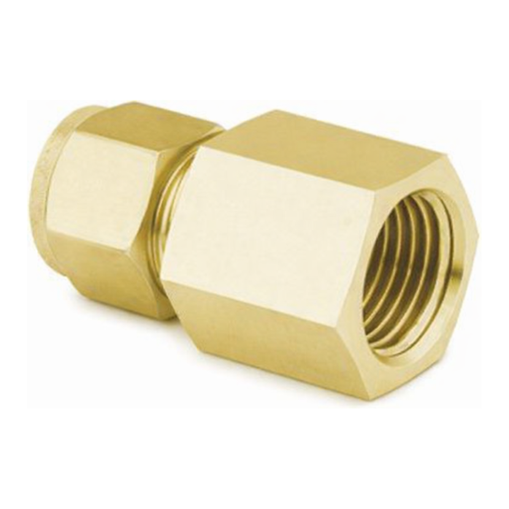 Restek Swagelok Fitting, Brass, 1/8in to 1/8in NPT Female Connector, 5-pk