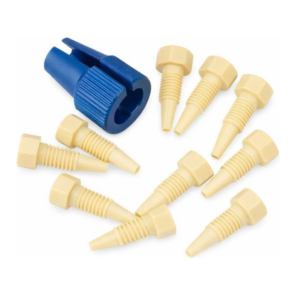 Restek PEEK HT Hex-Head Fittings Natural Hex 1/16 10-32 10 000psi 10-pk.