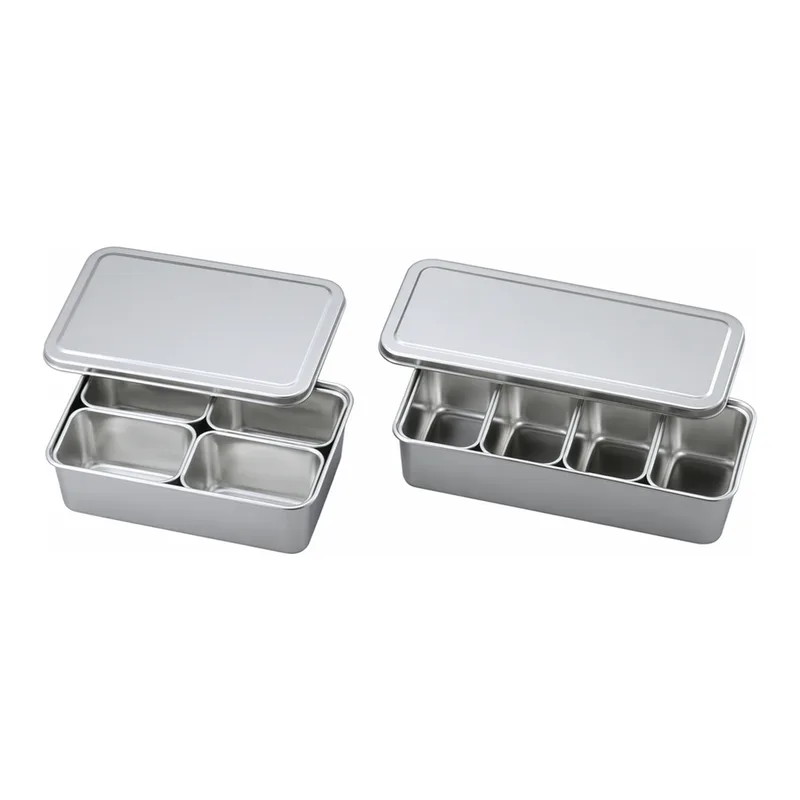 AS ONE Stainless Steel Tray with Lid (Including Inner Tray), 스테인리스 트레이 (뚜껑 포함) (내 트레이 부속)