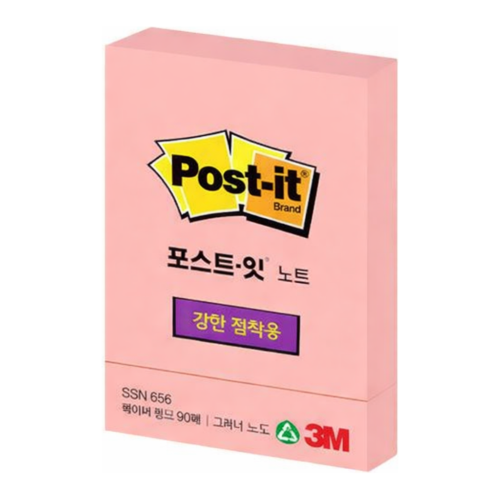 OFFICENEX 3M 포스트잇 강한점착용 656 베이비핑크