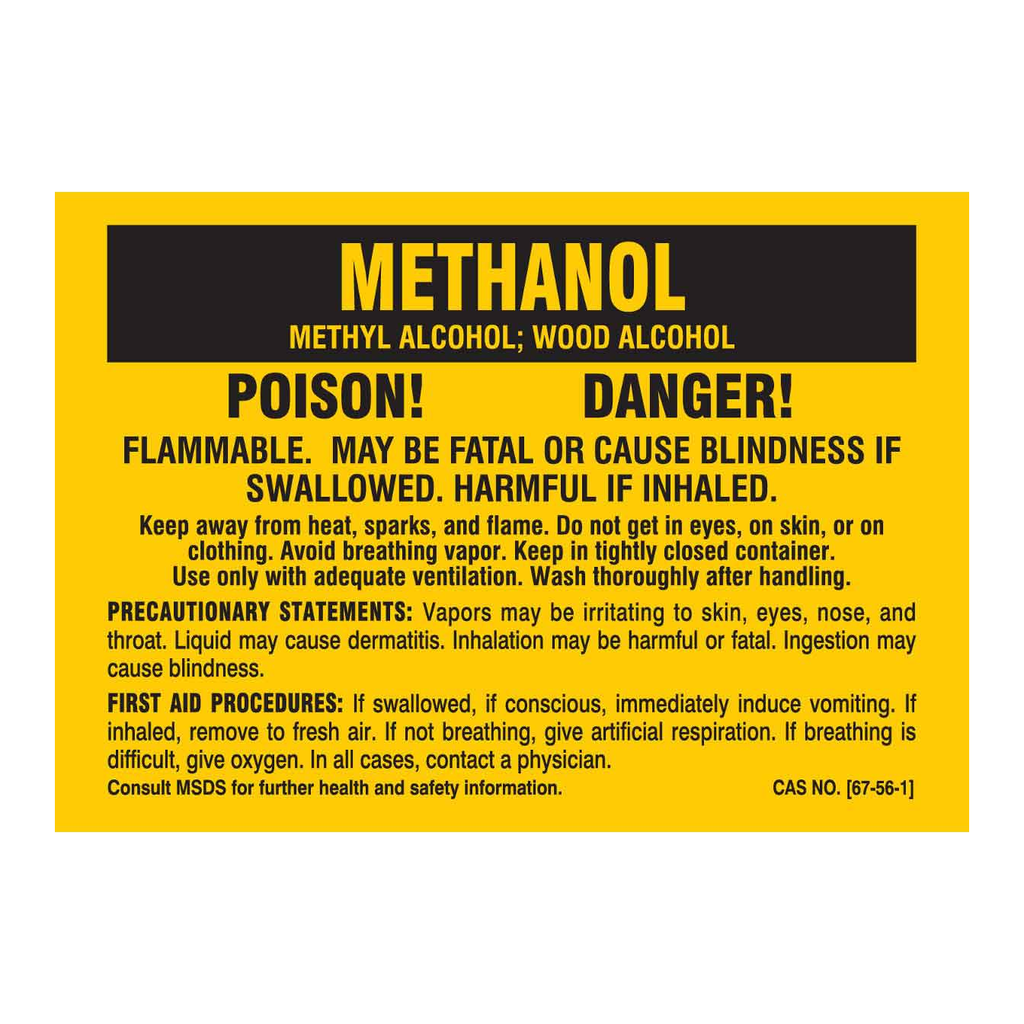 Brady Methanol Poison Danger Labels