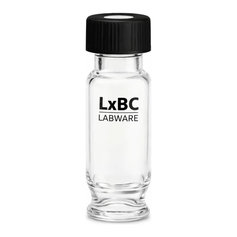 Waters LCGC Certified Clear Glass 12 x 32 mm Screw Neck Max Recovery Vial, with Cap and PTFE/Silicone Septum, 1.5 mL Volume, 100/pk