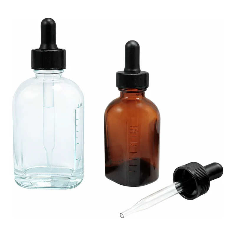 Graduated 30~100㎖ Slim Square Dropping BottleWith PP Screwcap & Rubber Bulb/Pipet