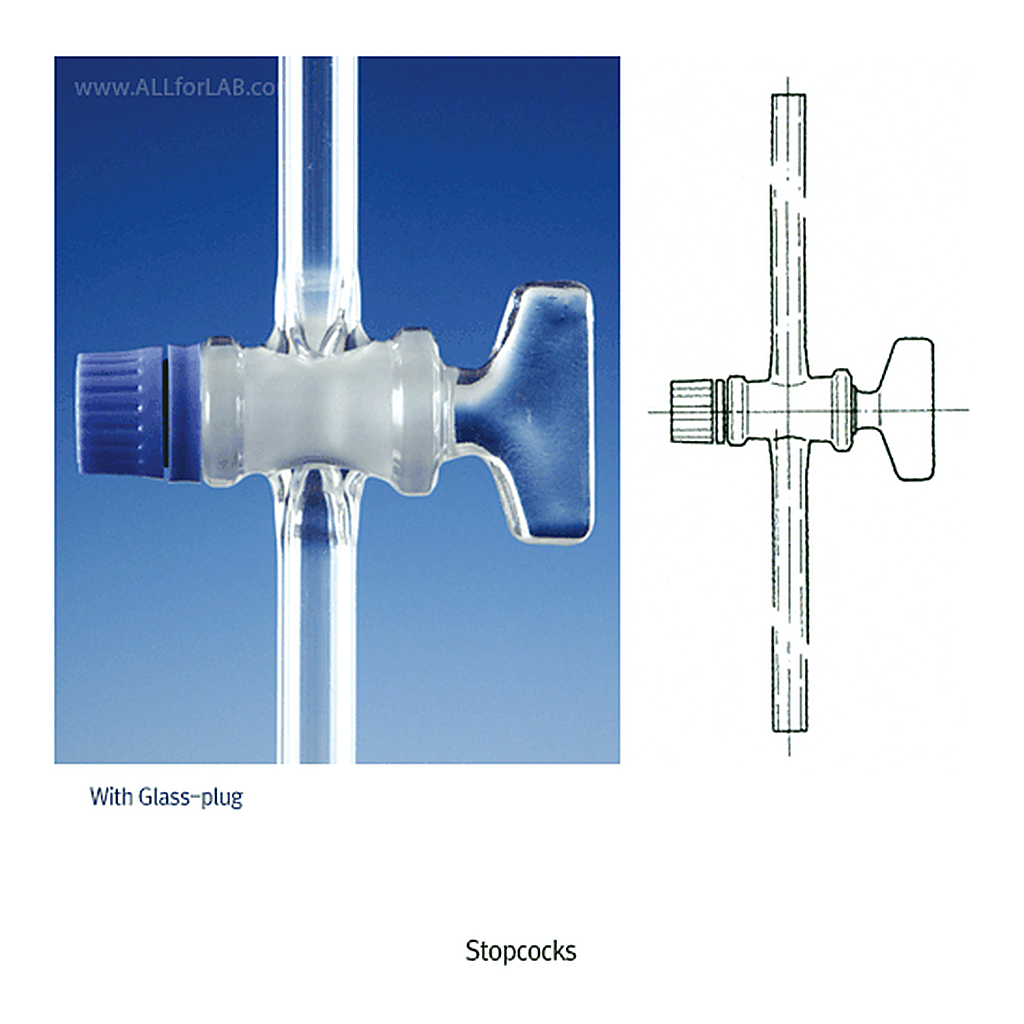 DURAN Stopcock Single way/Straight Boro-glass 3.3