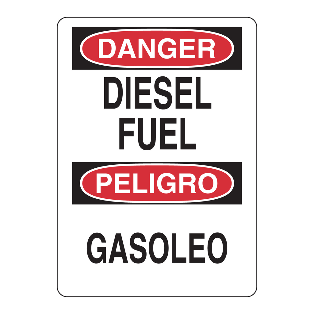 Brady Bilingual DANGER Diesel Fuel Sign