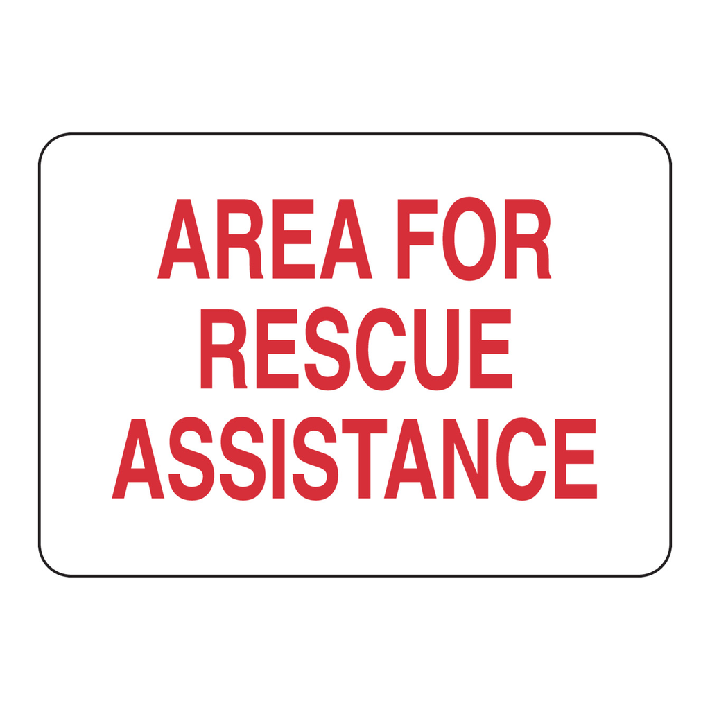 Brady Area For Rescue Assistance Sign