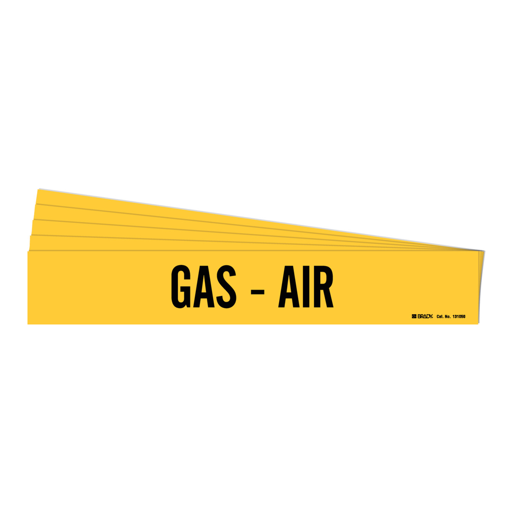 Brady Self-Adhesive Pipe Marker: GAS - AIR