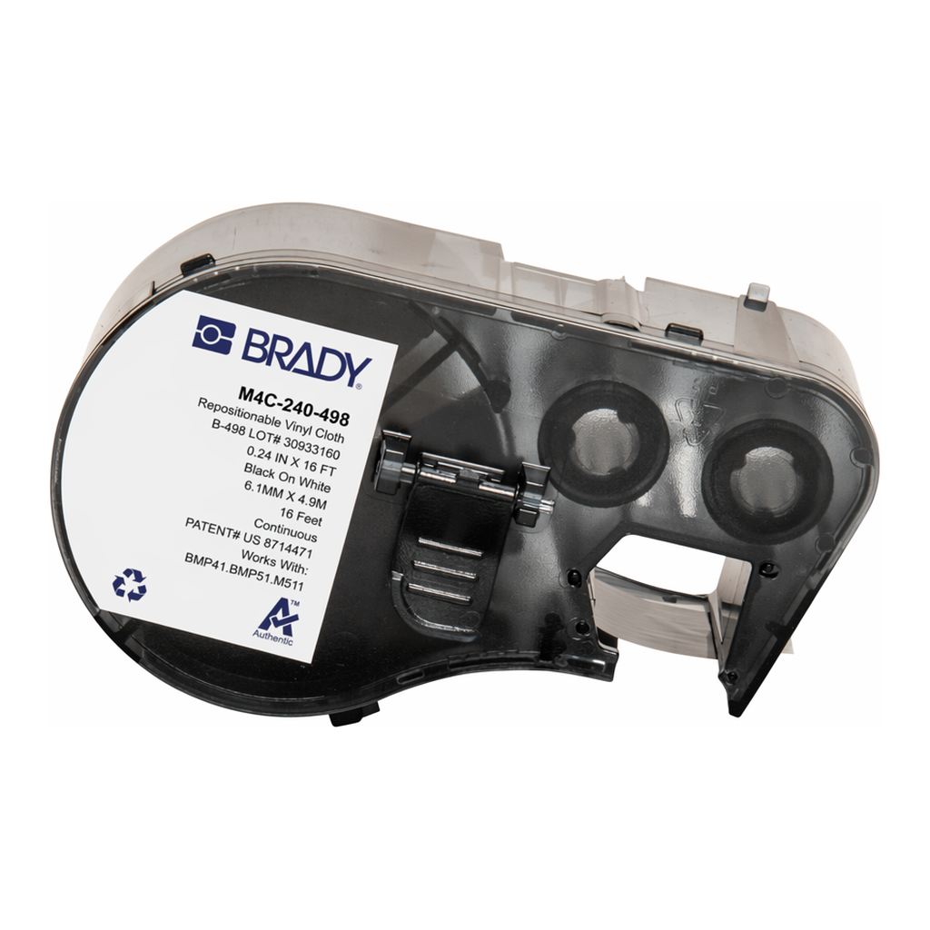 Brady Repositionable Multi-Purpose Vinyl Cloth Terminal Block Labels with Ribbon for M4 M5 Printers
