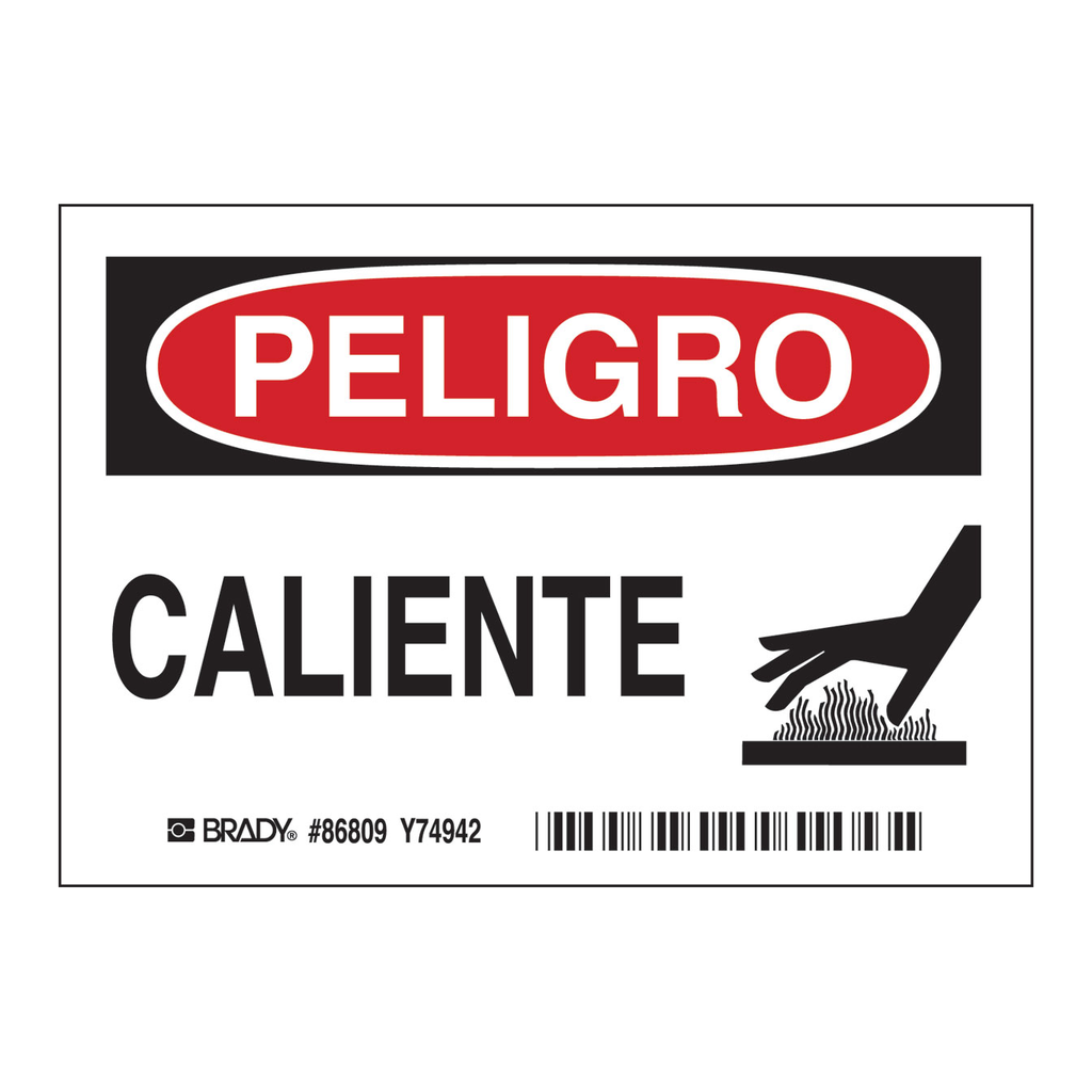 Brady PELIGRO Caliente Labels