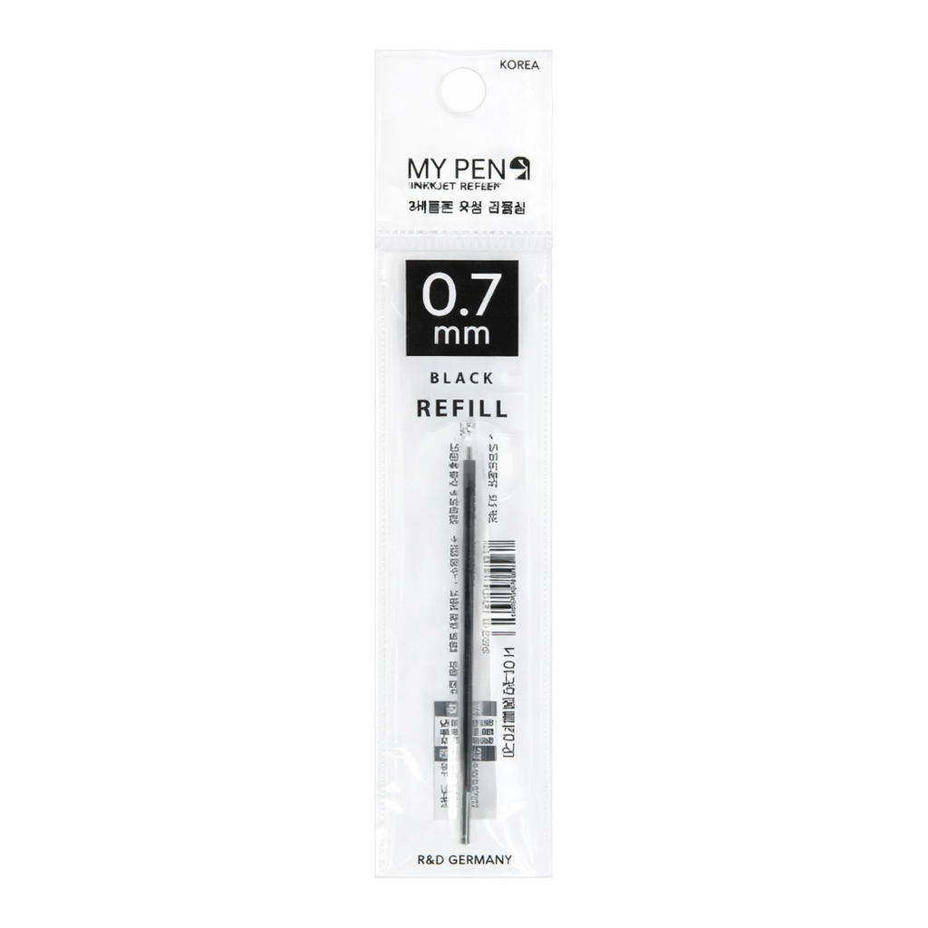 OFFICENEX 마이펜 세이프티클립 3색 볼펜 리필심 0.7mm 검정