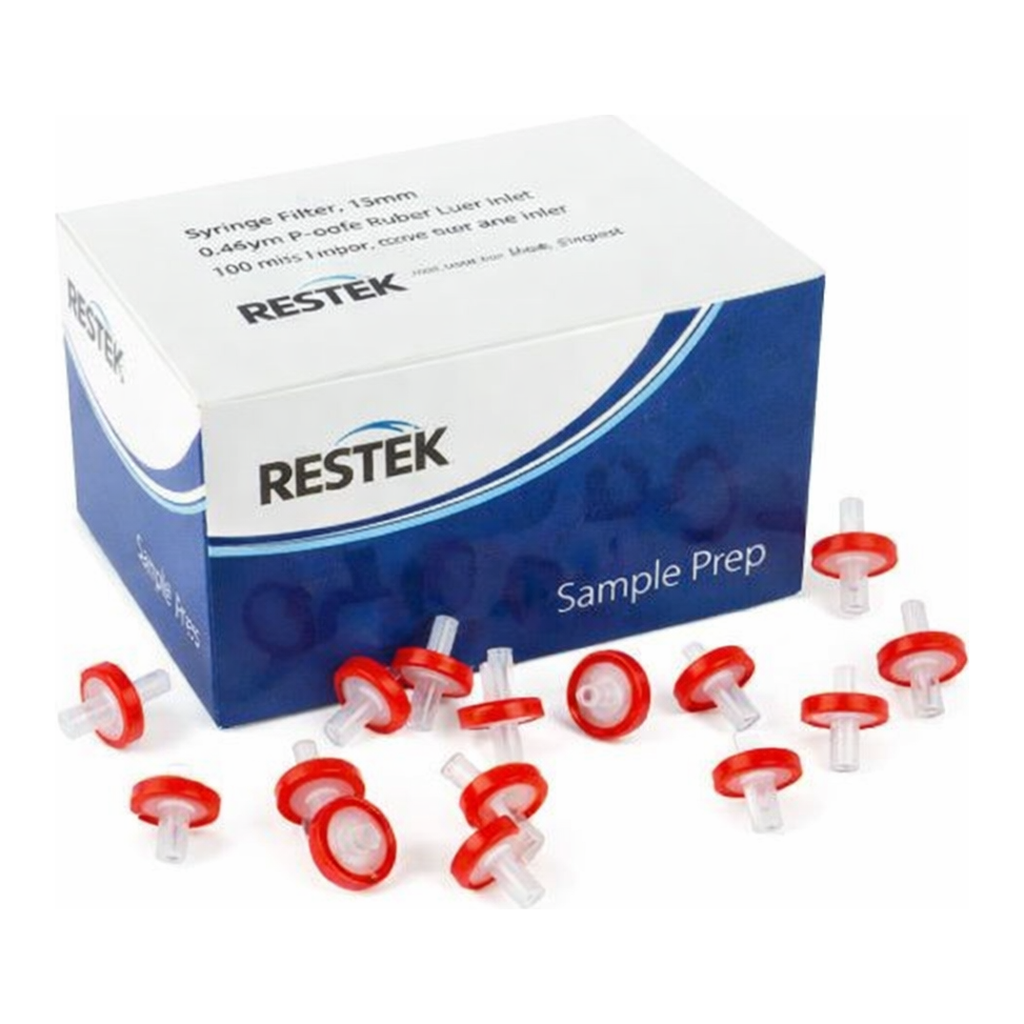 Restek Syringe Filter, 13mm, 0.45um Cellulose Acetate 100pk red, luer lock